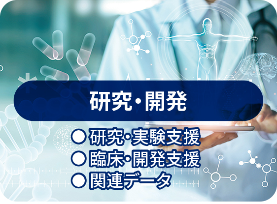 研究・開発（研究・実験支援／臨床・開発支援／関連データ）